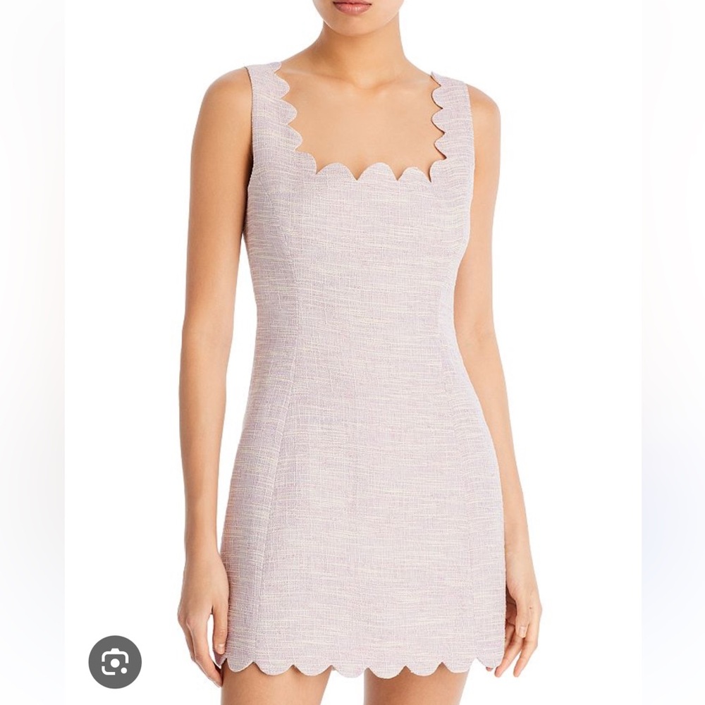 AQUA
Tweed Scalloped Sheath Mini Dress